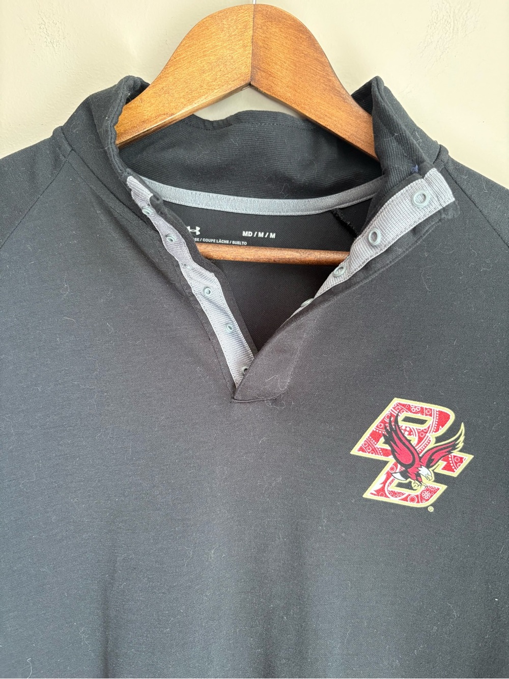 Under Armour Boston College Bandana 1/4 Snap Pullover Shirt Size Medium - Picture 2 of 4